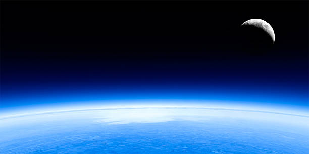 la planète et de la lune - stratosphere photos et images de collection