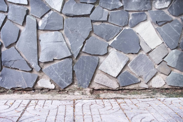 istock Wall decorative with grey stone and old floor on background 1368863008
