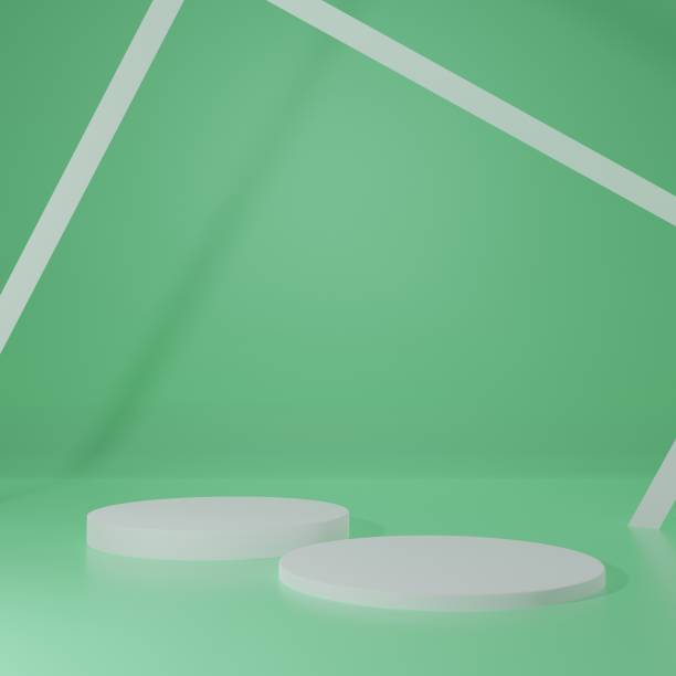 istock Product Stand in green room ,Studio Scene For Product ,minimal design,3D rendering 1368876761