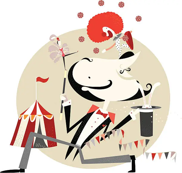 Vector illustration of life as a circus