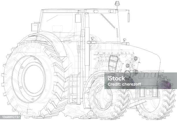 Tractor Plan Vector Farm Tractor Concept Vector Stock Illustration - Download Image Now ...