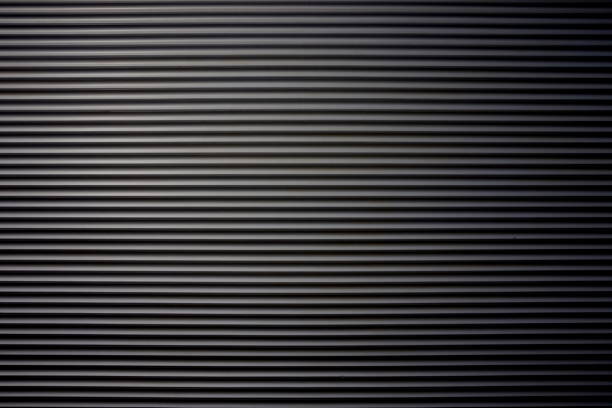 Closed garage door black and grey