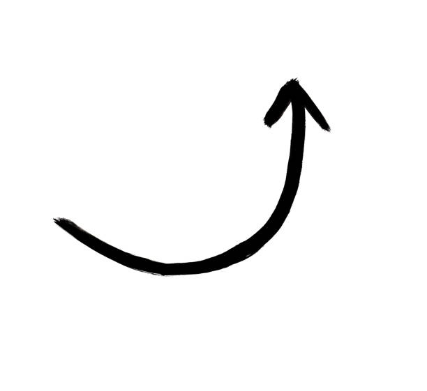 istock Hand drawn arrow with black color showing up 1368893833