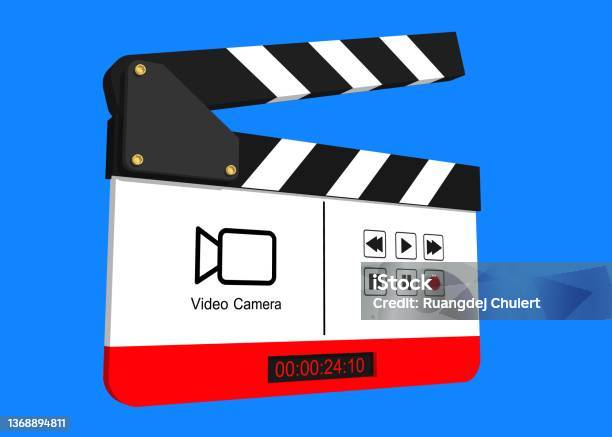 Video Film Clapperslate Stock Photo - Download Image Now - 4K Resolution, Broadcast Film Critics Association, Broadcasting
