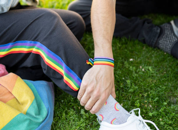 istock lgbt rainbow colored armband hand 1368895060
