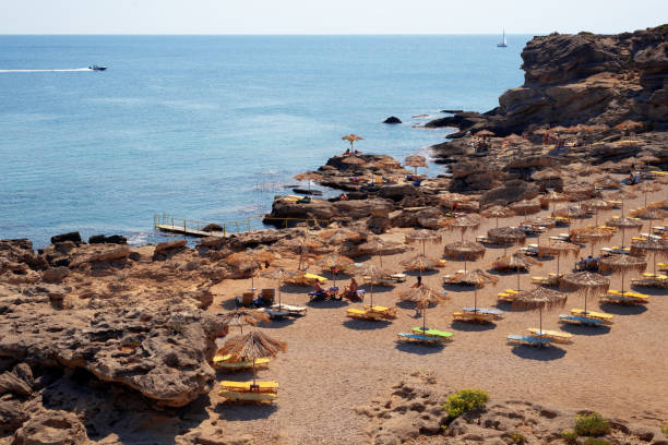 istock View of sandy beach in Greece Rhodes 1368899538