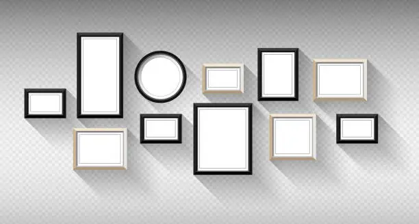 Vector illustration of Vector blank picture frame set