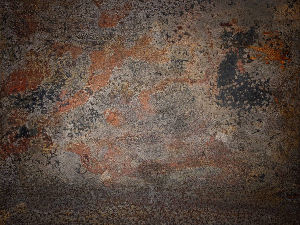 Abstract old worn and weathered rusty steel metal surface. Abstract grungy old rusty weathered metal background. rust colored stock pictures, royalty-free photos & images
