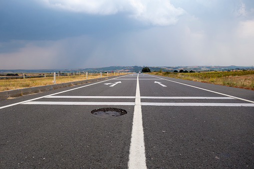 Pothole on the road