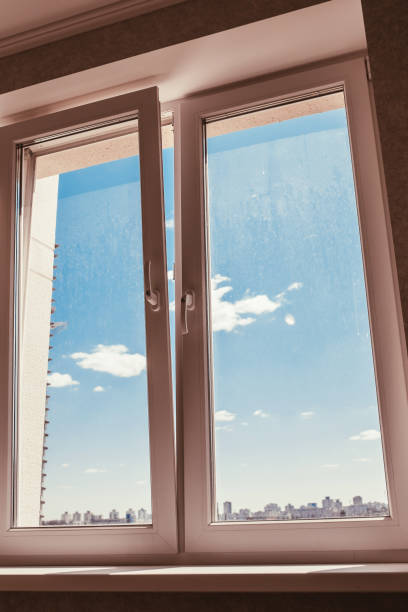 istock Dirty glass in a double-glazed window 1368918483