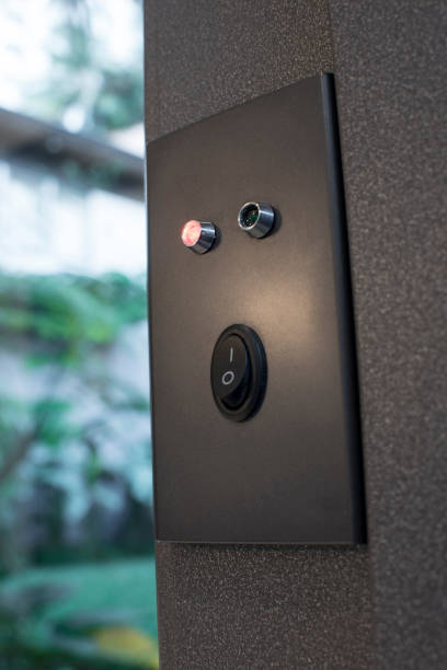 istock A smart lock with manual switch installed installed on a sliding door going to the backyard of a upscale home. Currently locked. Security or intelligent home concept. 1368918623