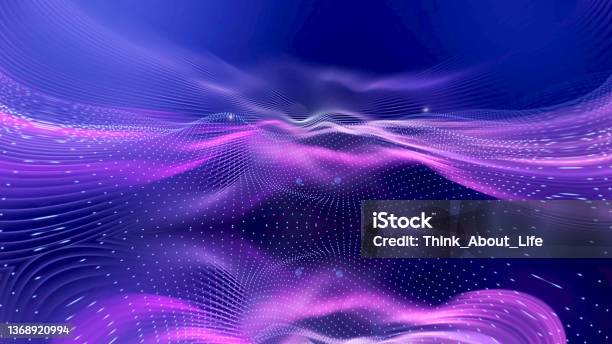 Abstract Techy Wavy Background With Particles Abstract Background With ...