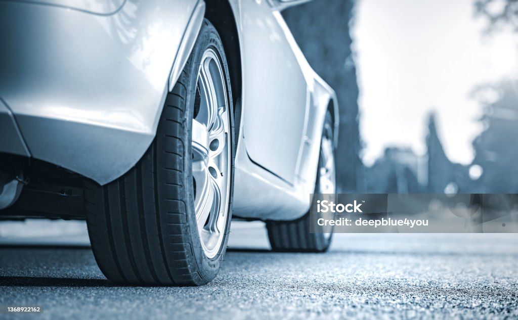 Parked car on the road Car Stock Photo