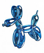 istock Hand-drawn illustration of a blue balloon dog 1368922351