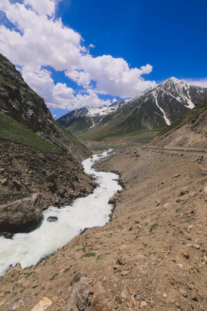 istock Mountain River in Gilgit Baltistan Highlands under the Blue and Cloudy Sky 1368929795