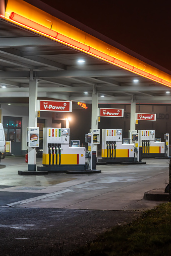 modern petrol station in the desert