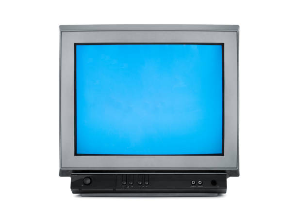 Old tv witt flat screen on white background Old tv witt flat screen on white background bugling photos stock pictures, royalty-free photos & images