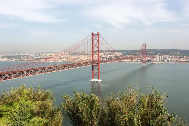 Photo of 25 April Bridge in Lisbon over the Tagus River