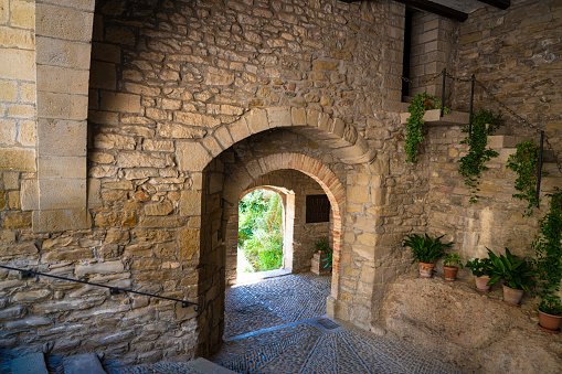 Virgen de la Pena Peña Basilica church century XVI in Graus of Huesca in Aragon of Spain at the Ribagorza region