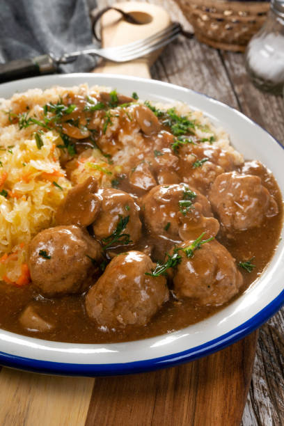 istock Minced meat balls in mushroom sauce. 1368938733