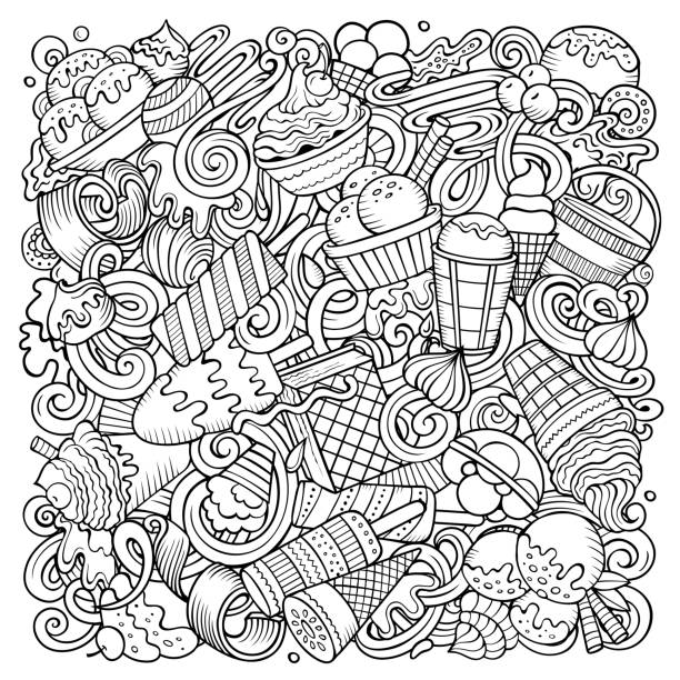 Top Ice Cream Coloring Pages Stock Vectors, Illustrations & Clip Art ...