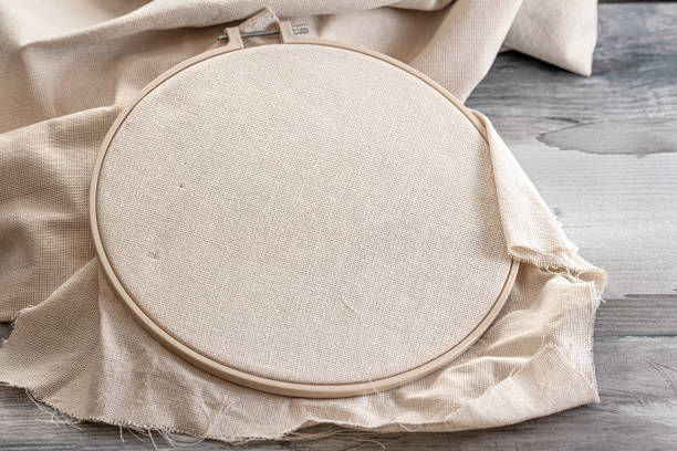 istock The embroidery hoop with canvas isolated 1368940235