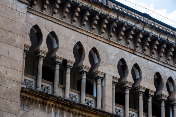 istock Close-up of a building with arch windows in a row. 1368944384