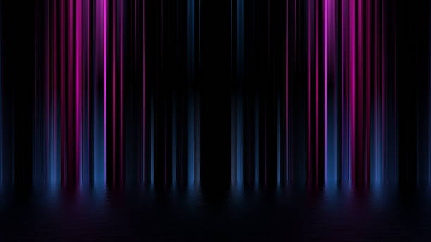 istock Futuristic showcase concept empty show scene Abstract geometric glow neon background,  technology banner. Product display, Scene 3D Render 1368947573