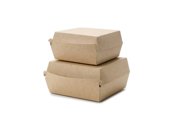 istock Cardboard boxes for delivery of hamburgers. Two different sizes. 1368949981