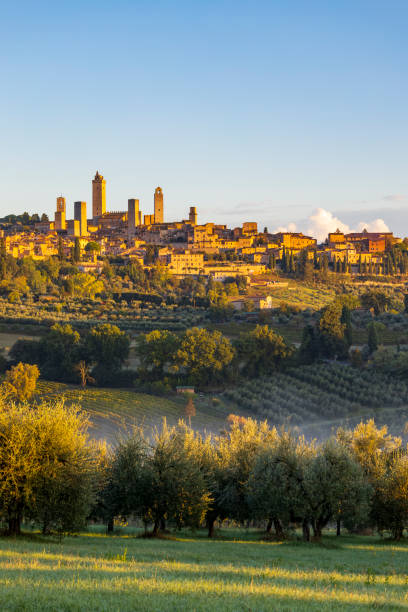 san gimignano, sito unesco, toscana, italia - san gimignano foto e immagini stock