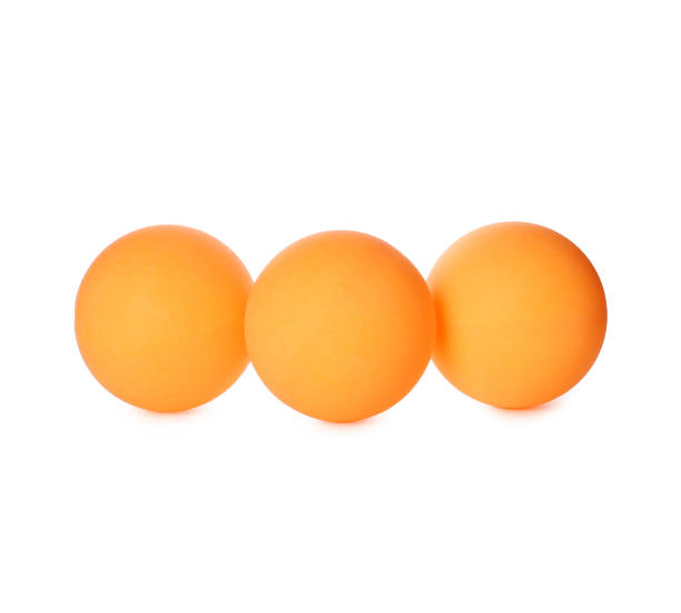 istock Orange plastic balls for table tennis on white background 1368954084