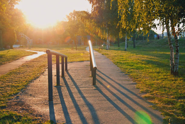 istock Balance beams for athletics in public park before the sunset 1368955469