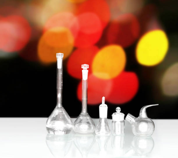 istock Glass Volumetric Flask ,Erlenmeyer flasks ,Laboratory Flasksare used for laboratory work,For mixing, pouring and storage of chemicals 1368958074