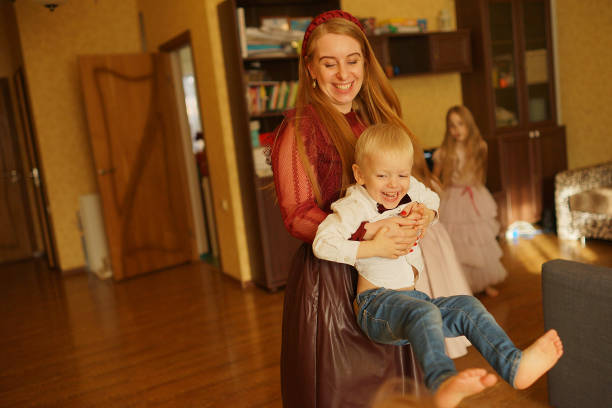 istock Mother have fun with son. Happy moments. Love background. 1368961102