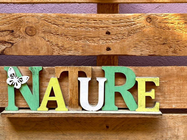 istock Wooden sign with nature word 1368962671