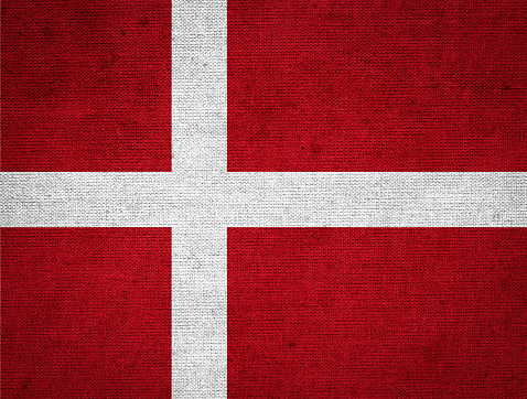 Denmark flag painted on old grunge paper