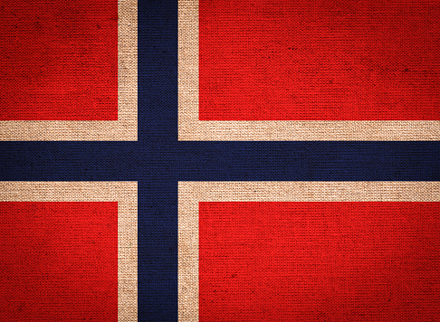 Norway flag painted on old grunge paper