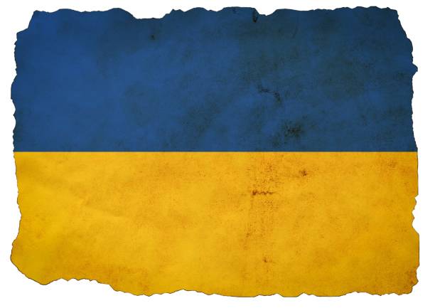 istock Ukraine flag painted on old grunge paper 1368965683