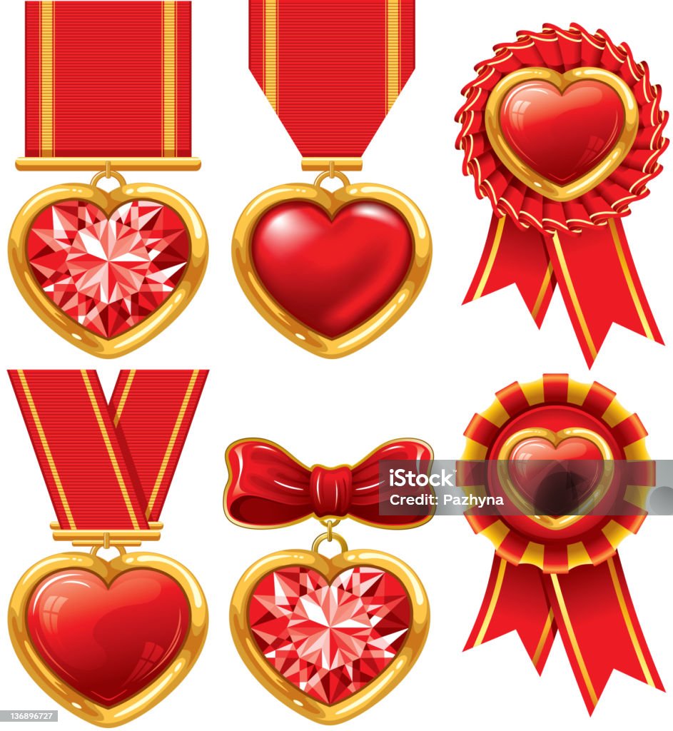 Medal serca - Grafika wektorowa royalty-free (Bez ludzi)