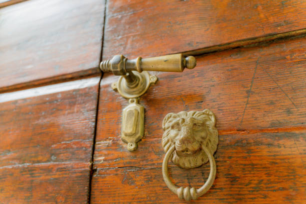 Retro. Door knob. Close-up.