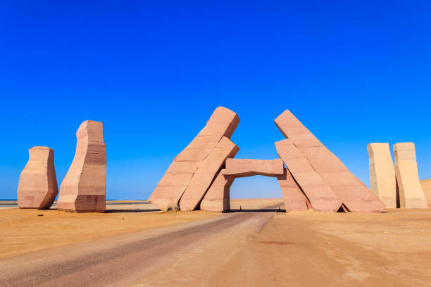 portão de alá no parque nacional ras mohammed, península do sinai no egito - rock africa architecture blue - fotografias e filmes do acervo