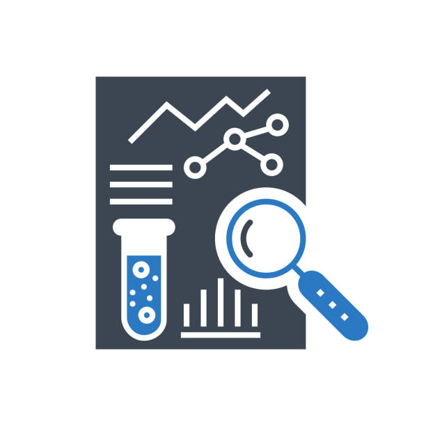 medizinische analytik verwandte vektor-glyphen-symbol - medical research healthy lifestyle paper healthcare and medicine stock-grafiken, -clipart, -cartoons und -symbole