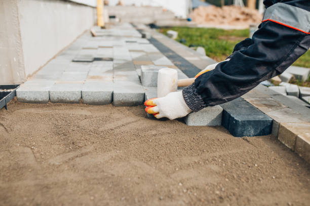 istock Construction of a path on the site around the house 1368982576