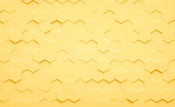 istock Yellow Abstract modern honeycomb. 3D illustration 1368986987