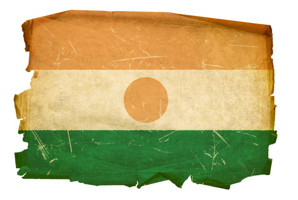 istock Nigerian Flag old, isolated on white background 1368989518