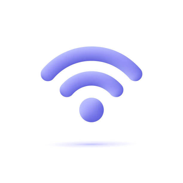 Wifi signal, connection and network symbol. 3d vector icon. Cartoon minimal style. Wifi signal, connection and network symbol. 3d vector icon. Cartoon minimal style. wireless technology stock illustrations