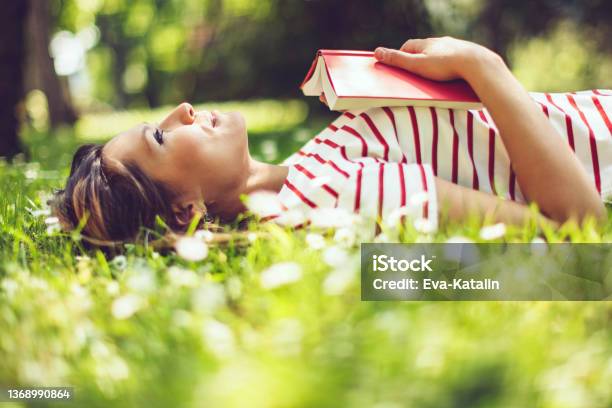 Peaceful Moment Stock Photo - Download Image Now - Book, One Woman Only, Women