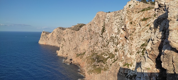 Image of huge cliffs in the north side of the island of Mallorca