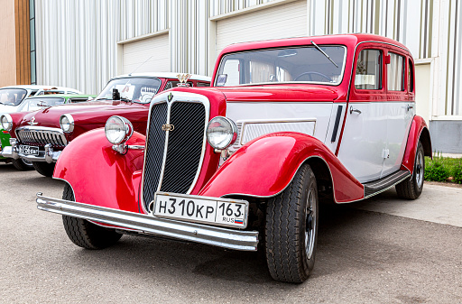 Samara, Russia - May 19, 2018: Vintage German Wanderer W22 vehicle at the city street