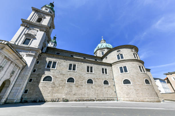 The famous Salzburg Cathedral (Salzburger Dom) at Domplatz in Salzburg, Austria.